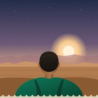 Azeddine El, illustrated portrait seen from behind