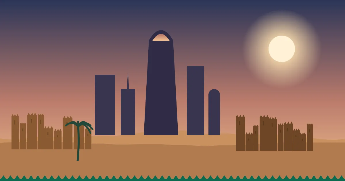Original Saudi100 illustration of Riyadh